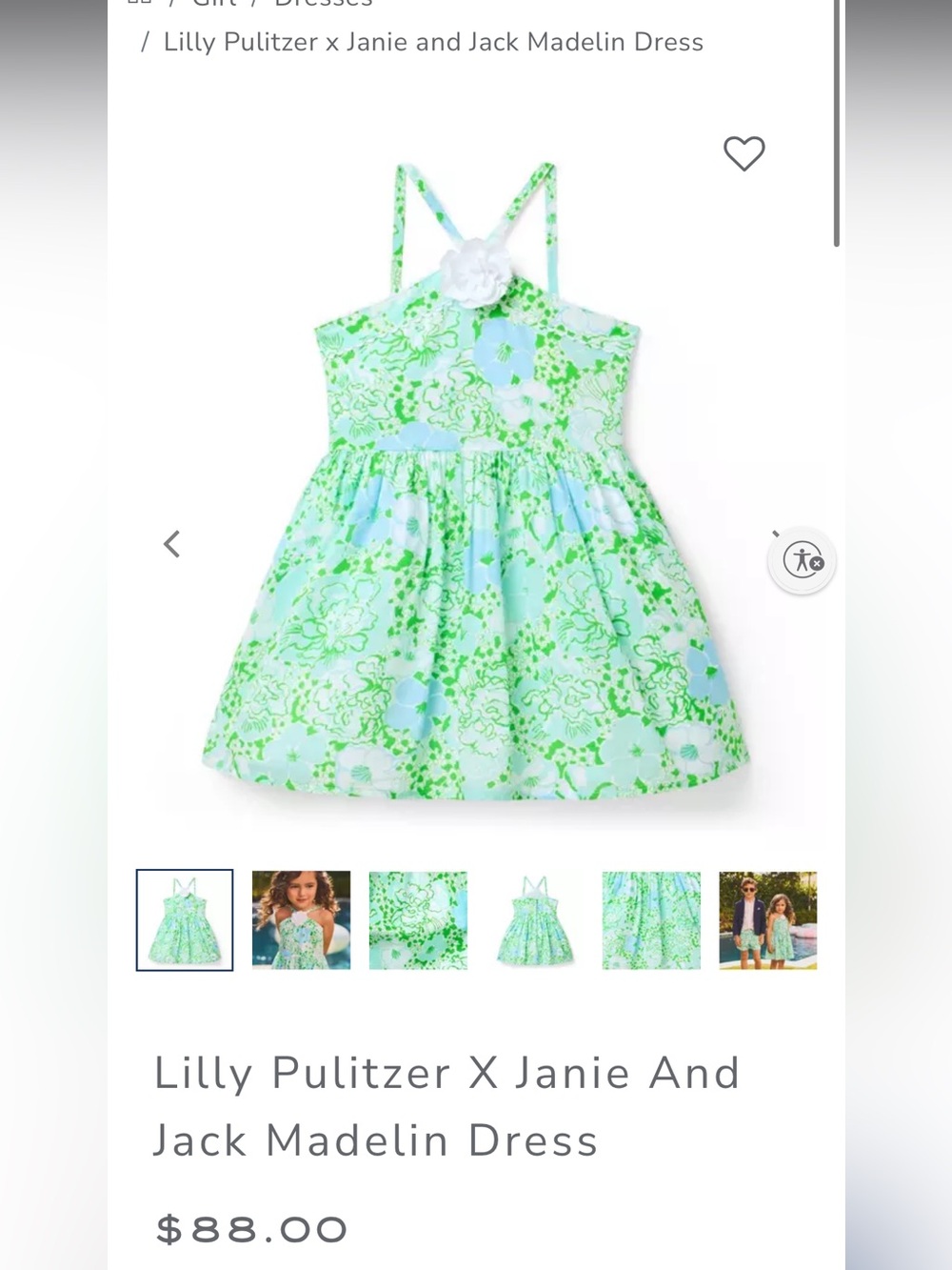 Janie and Jack x Lilly Pulitzer Light Green and Light Blue Floral Sundress